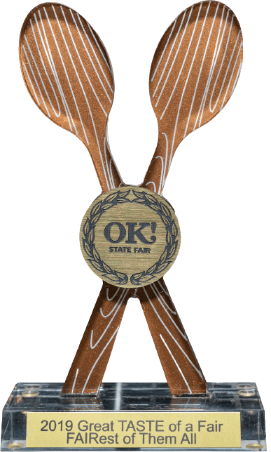 close up of an award