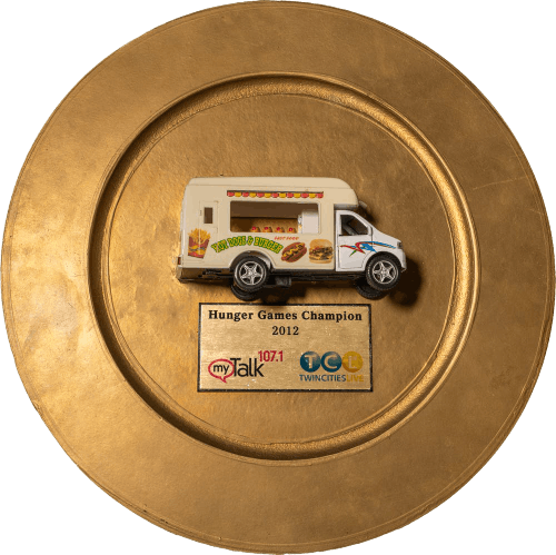 close up of an award