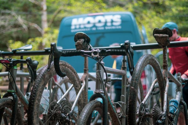 a close up of a bicycle