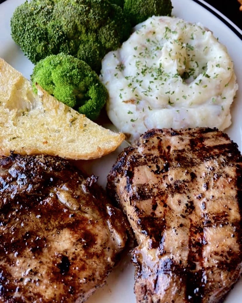 a plate of food with broccoli