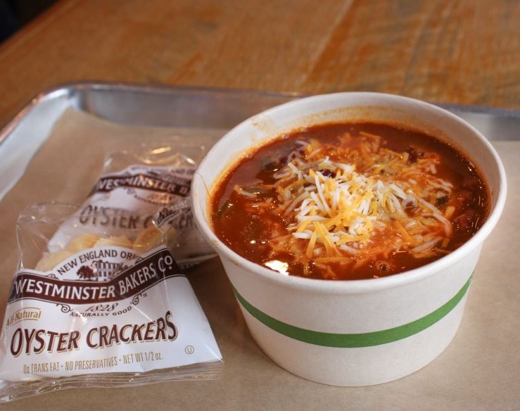 a bowl of soup on a table