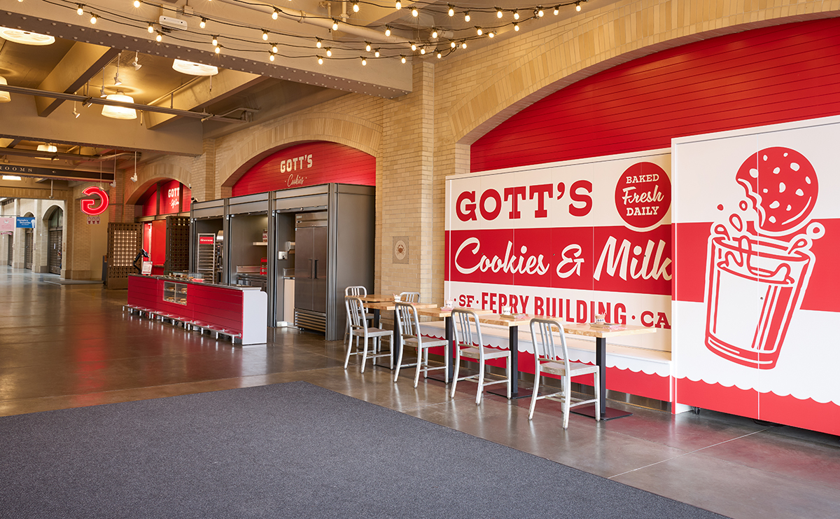 a view of Gott's Cookies & Soft Serve in a corridor of the ferry building