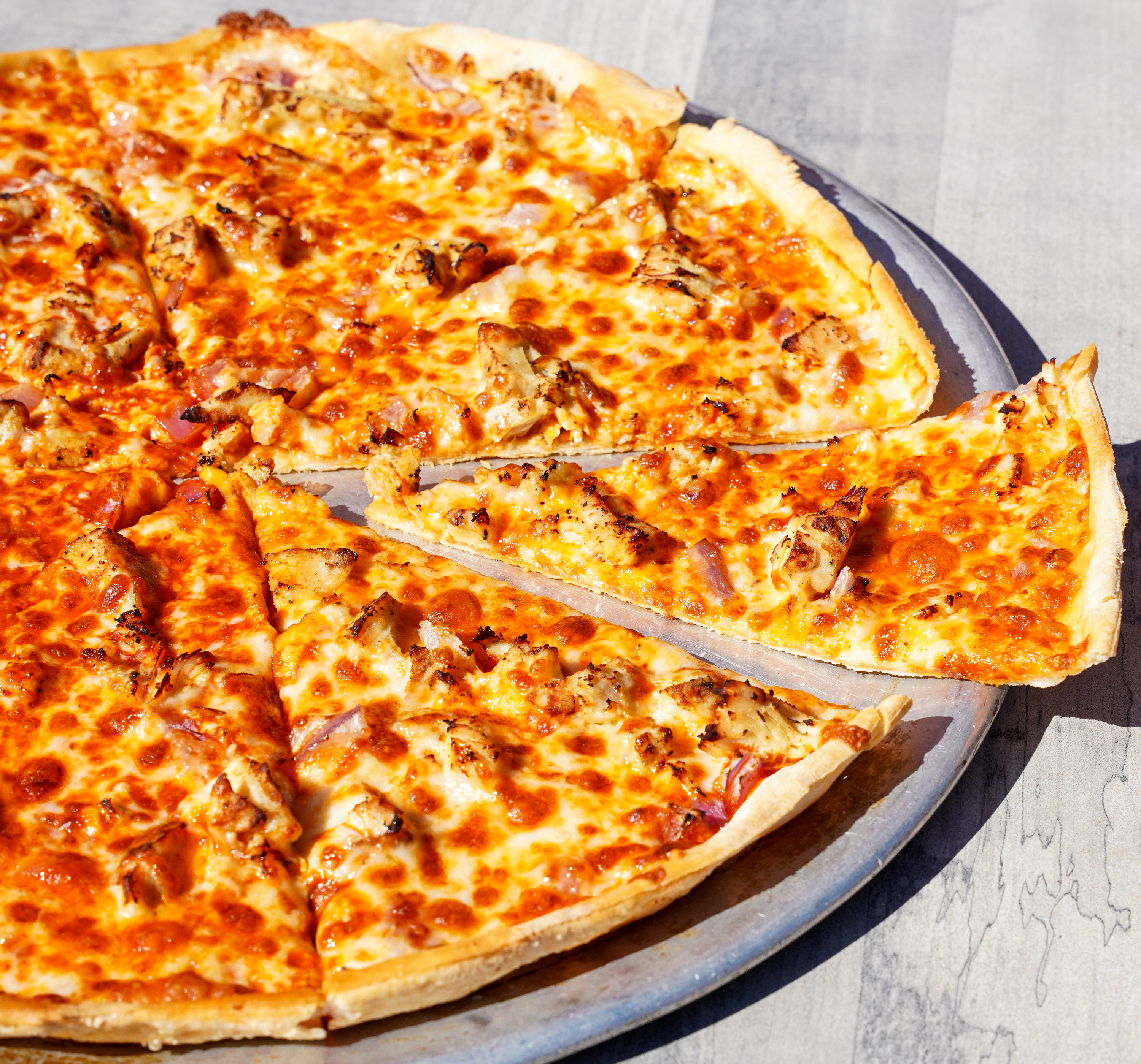 a pizza on a plate