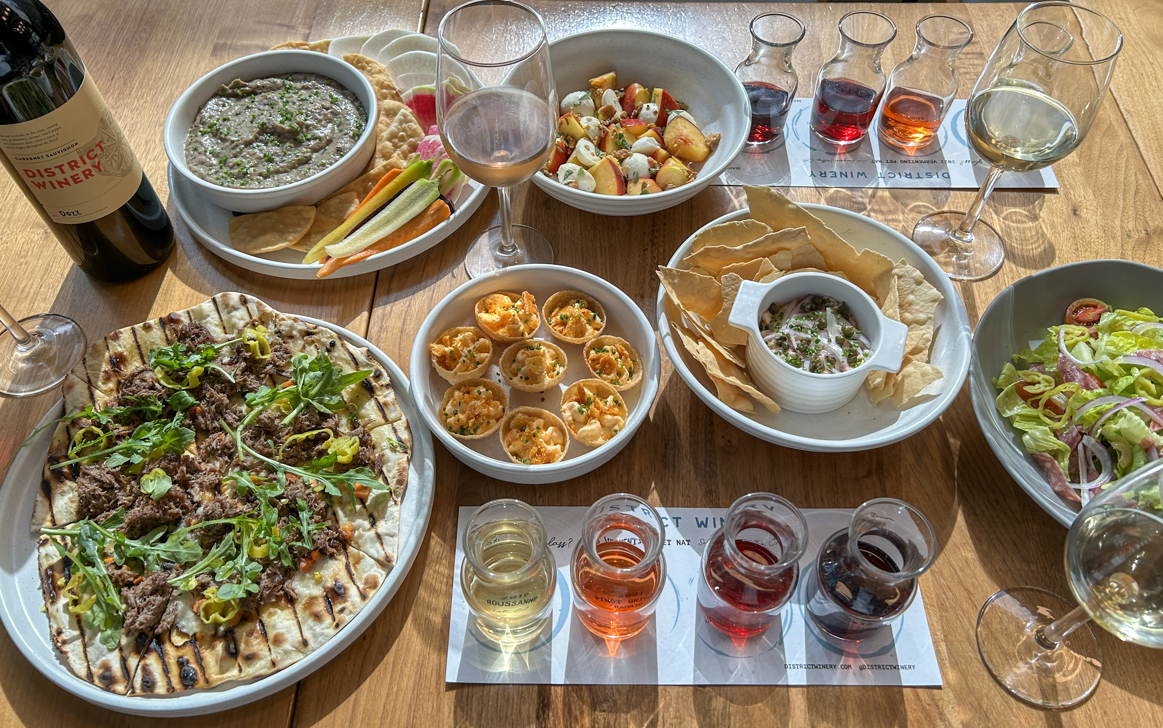 small plates at district winery's tasting room