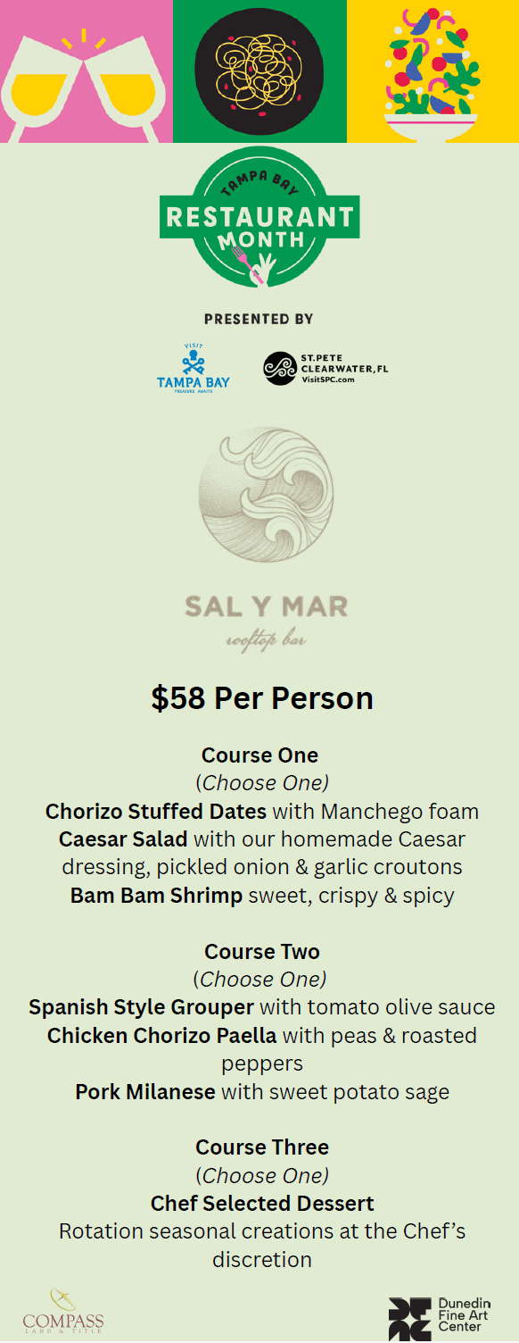 Tampa Bay Restaurant Month (Sal Y Mar Menu) | Sal Y Mar RooftopBar ...