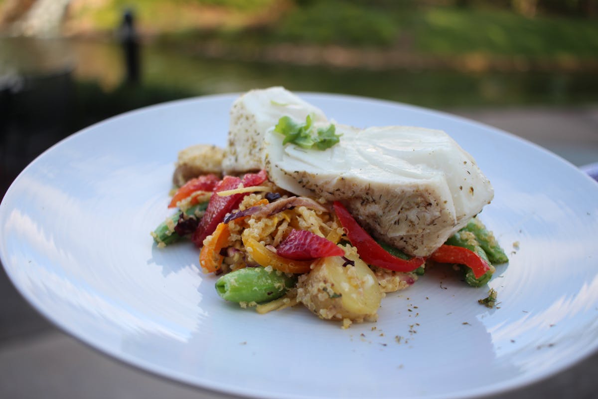 vegetables on a white plate