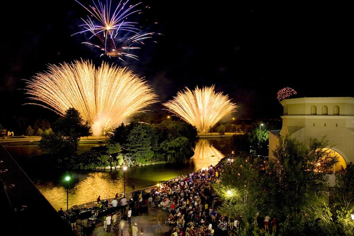 a group of fireworks in the sky