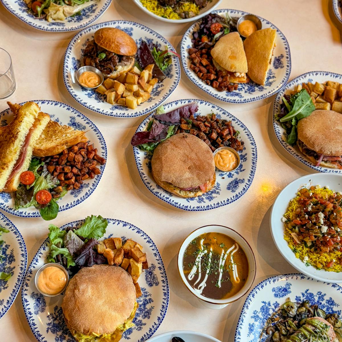 many different types of food on a plate