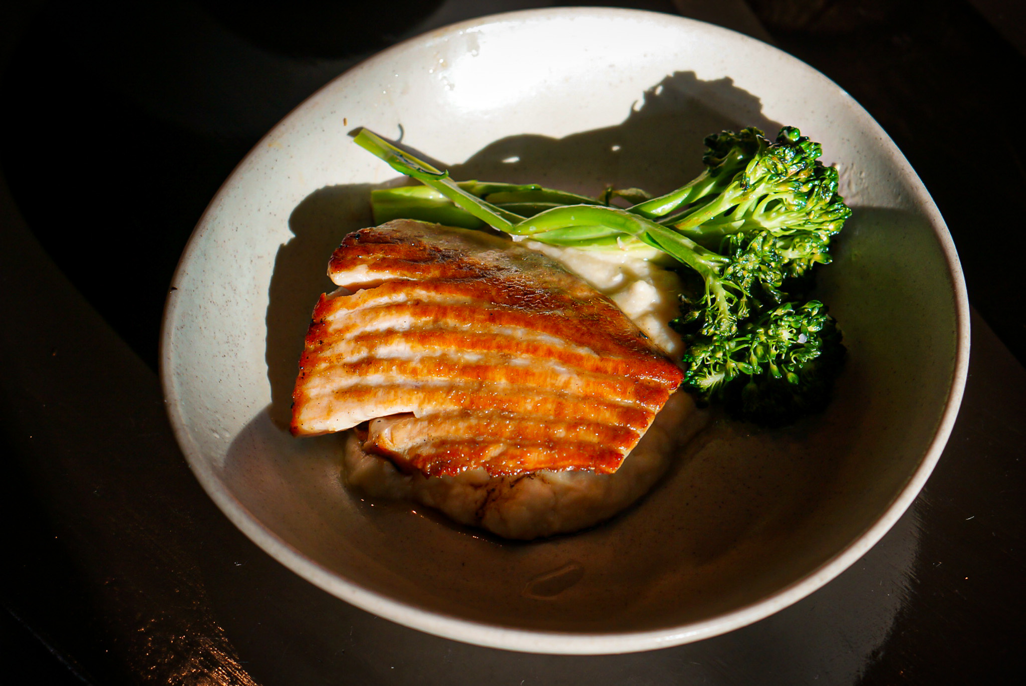 salmon and broccolini