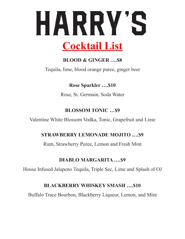 Menus Harry