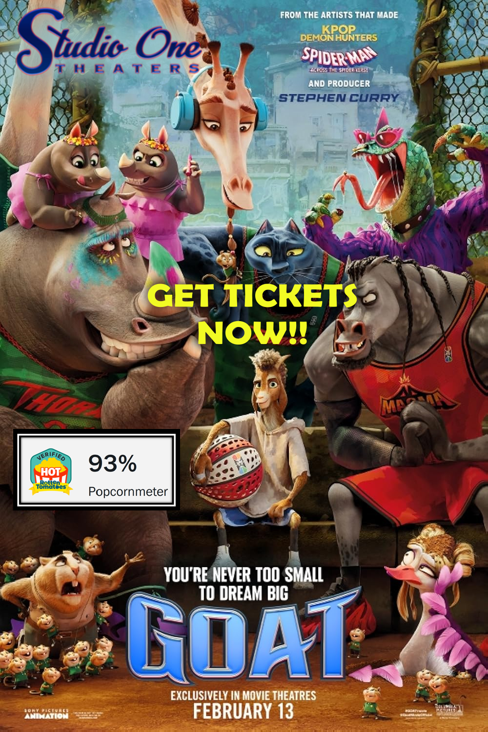 animated goat holding a basketball