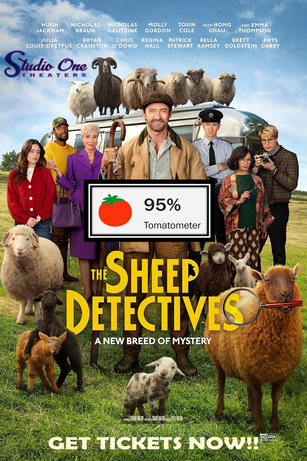 a group of people standing in a field with sheep