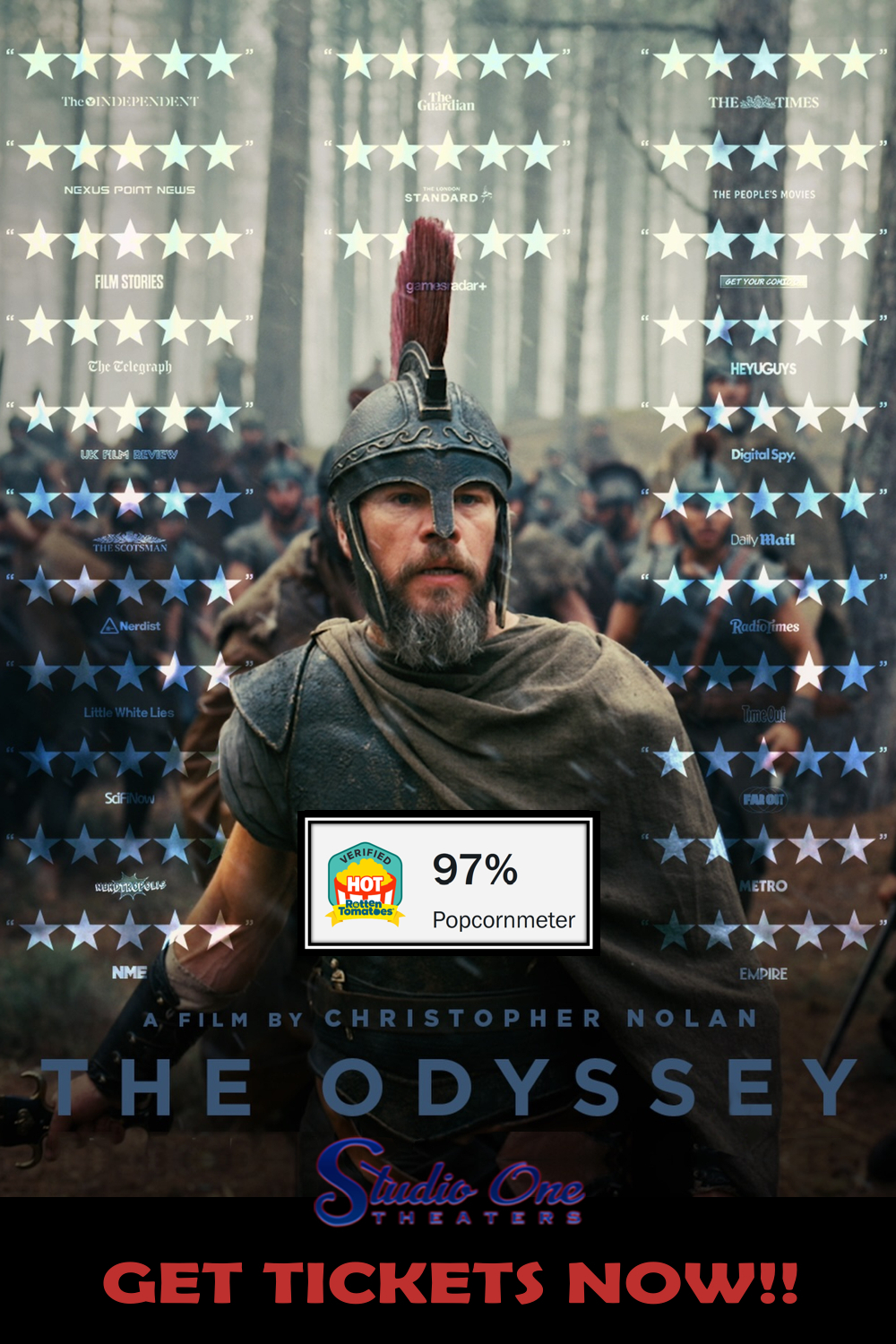 a movie poster of a man wearing a helmet and a cape