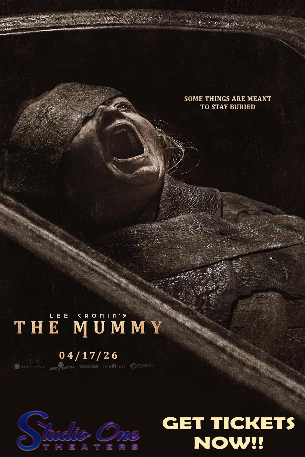 a movie poster of a man with his mouth open