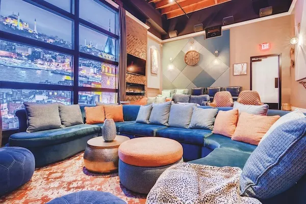 Illustration of Penthouse Apartments With Private Movie Theater