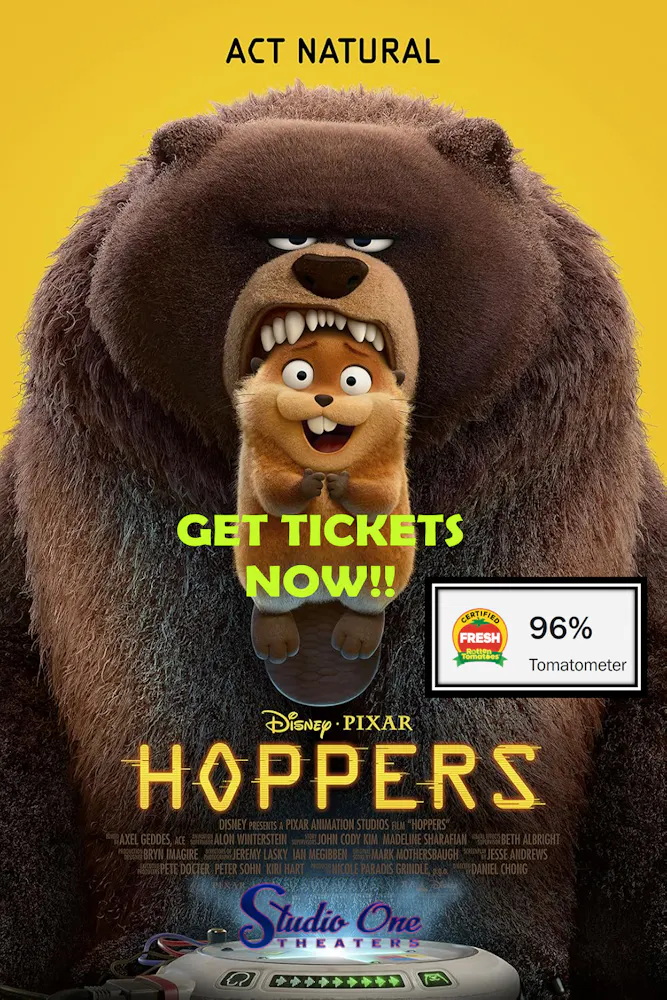 a movie poster of a bear and a squirrel