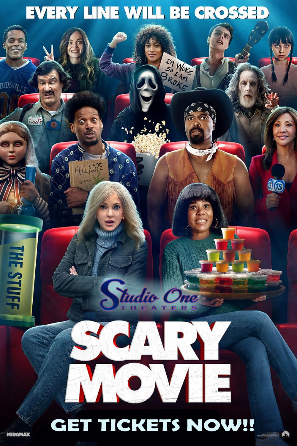 a group of people in a movie theater