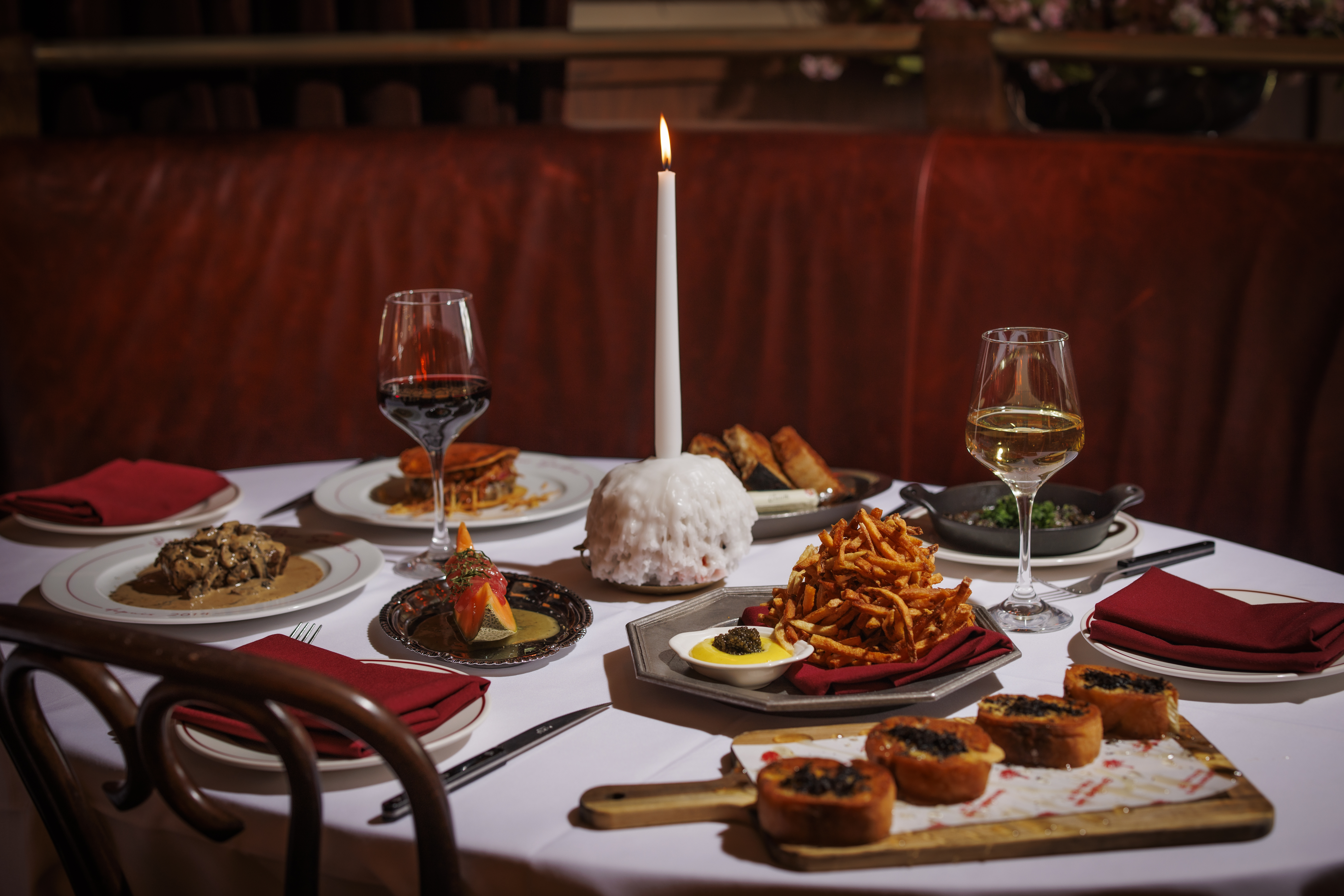 a table with food