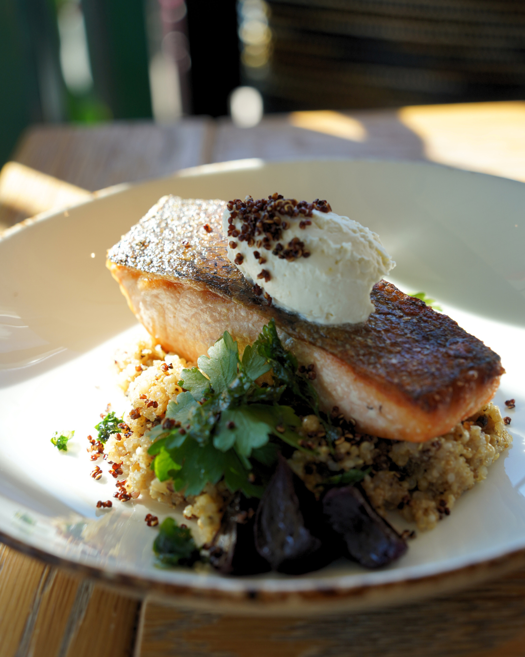 a close up of food on a plate