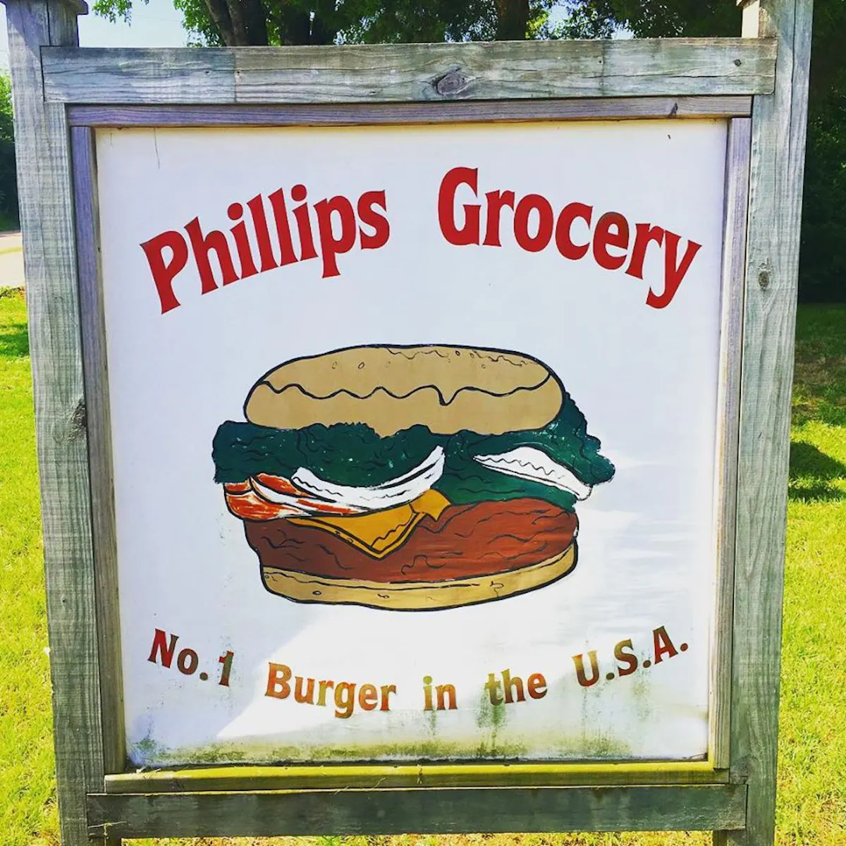 Phillips Grocery of Oxford burger logo