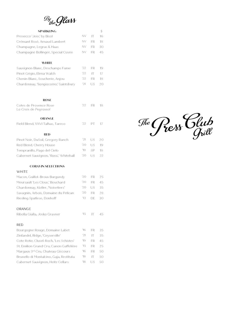 Desserts & Cocktails The Press Club Grill A New York Restaurant