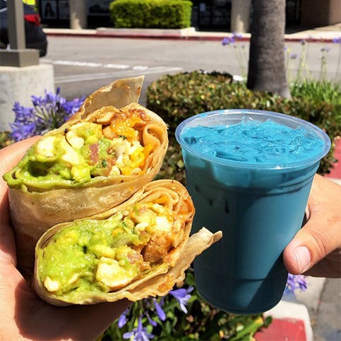 Blue Burro serving Mexican food and horchata near Long Beach, California.