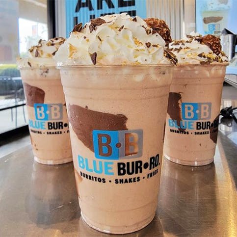 Chocolate milkshakes prepared by Blue Burro for Washington, Long Beach milkshake delivery.
