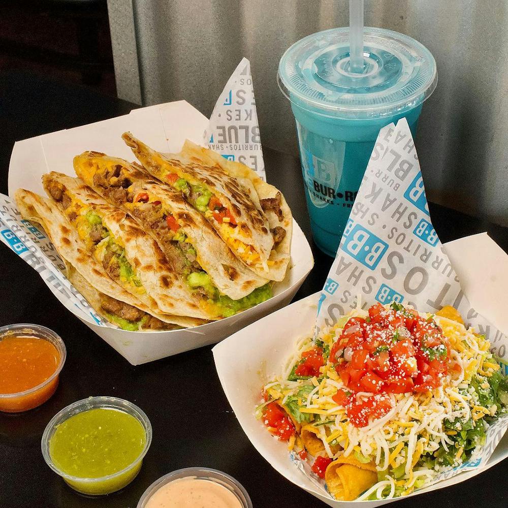 Bellflower Blvd & E 7th St, Long Beach Mexican grill food served by Blue Burro.