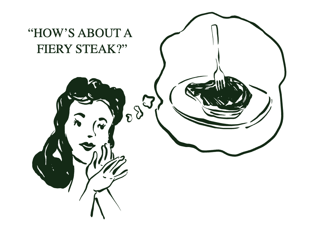 illustration of a woman and a plate of food