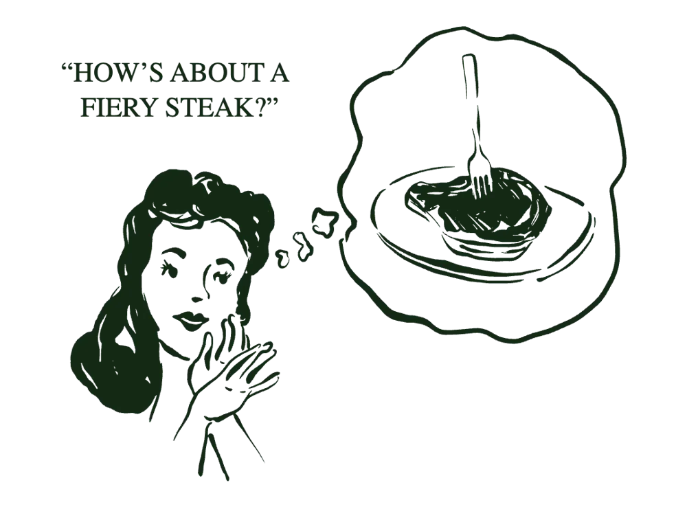 illustration of a woman and a plate of food