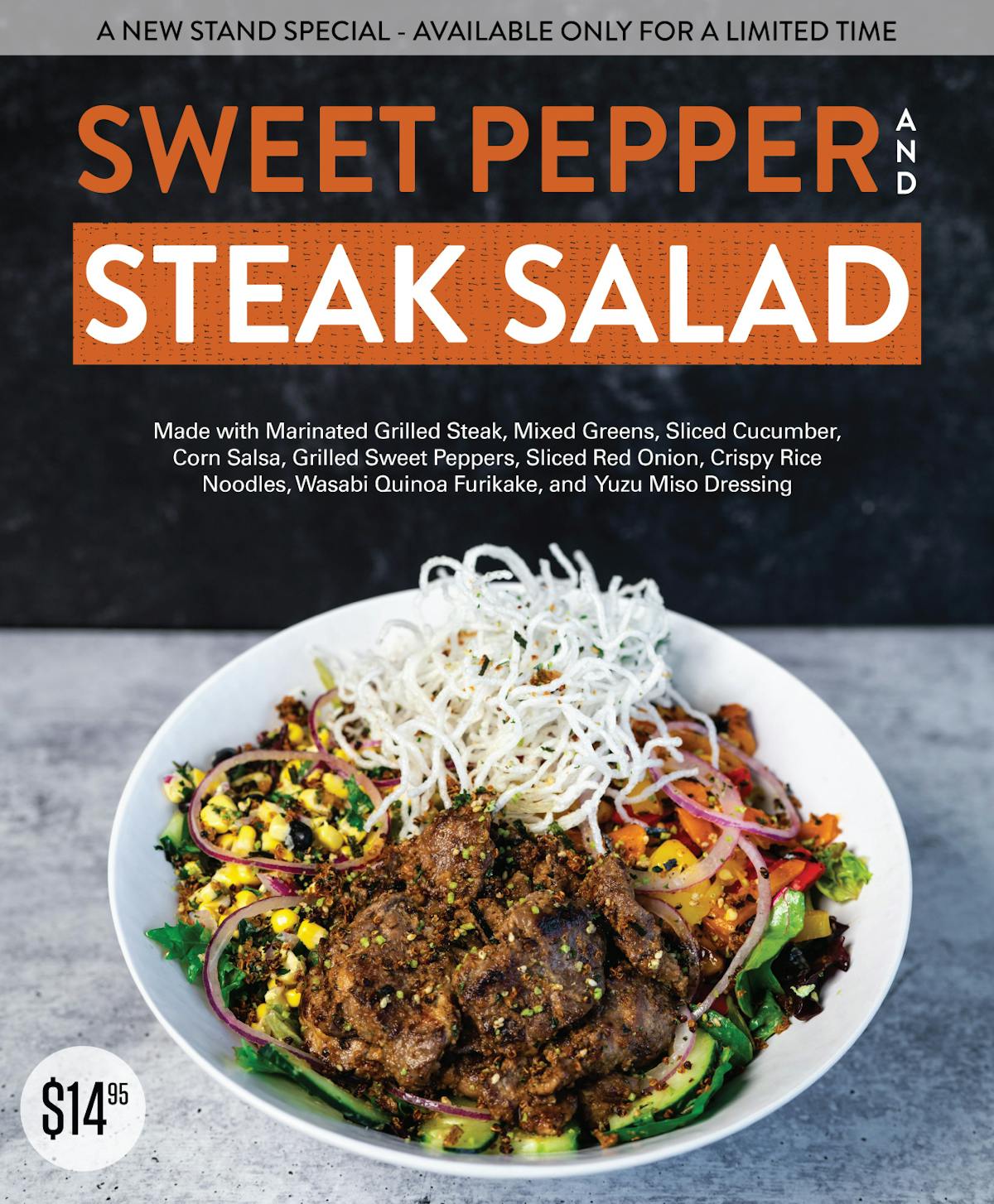sweet pepper and steak salad