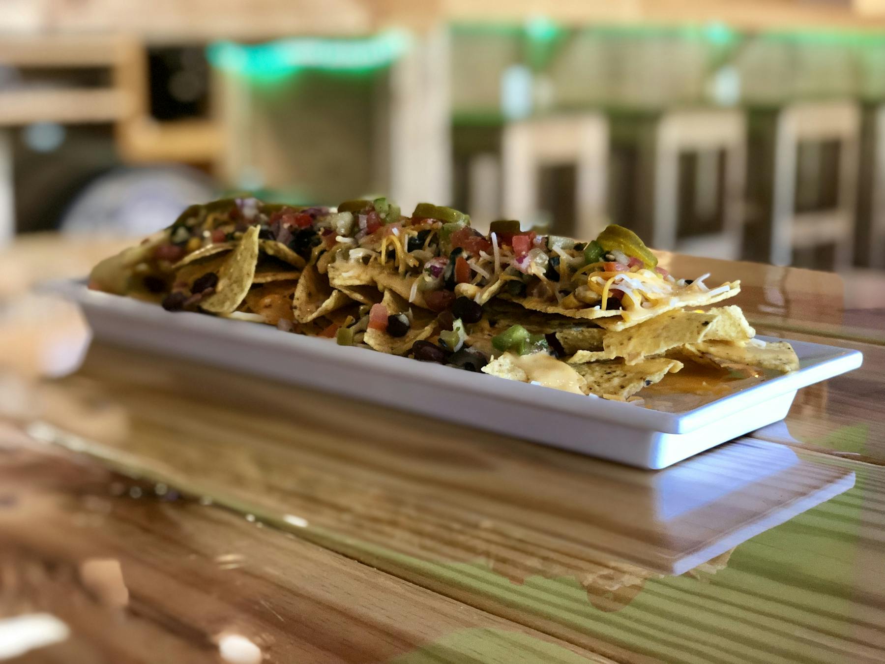 a close up of a tray of food on a table
