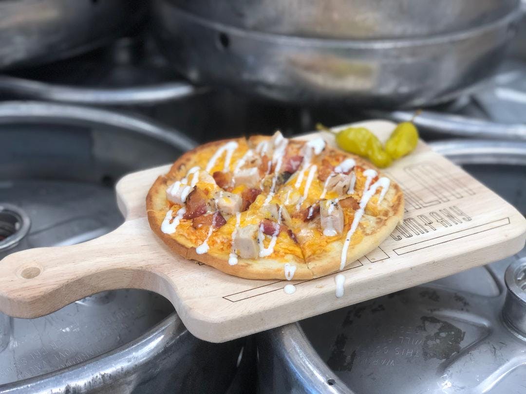 a pan of food on a stove