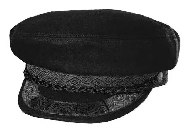 a black hat with a black band