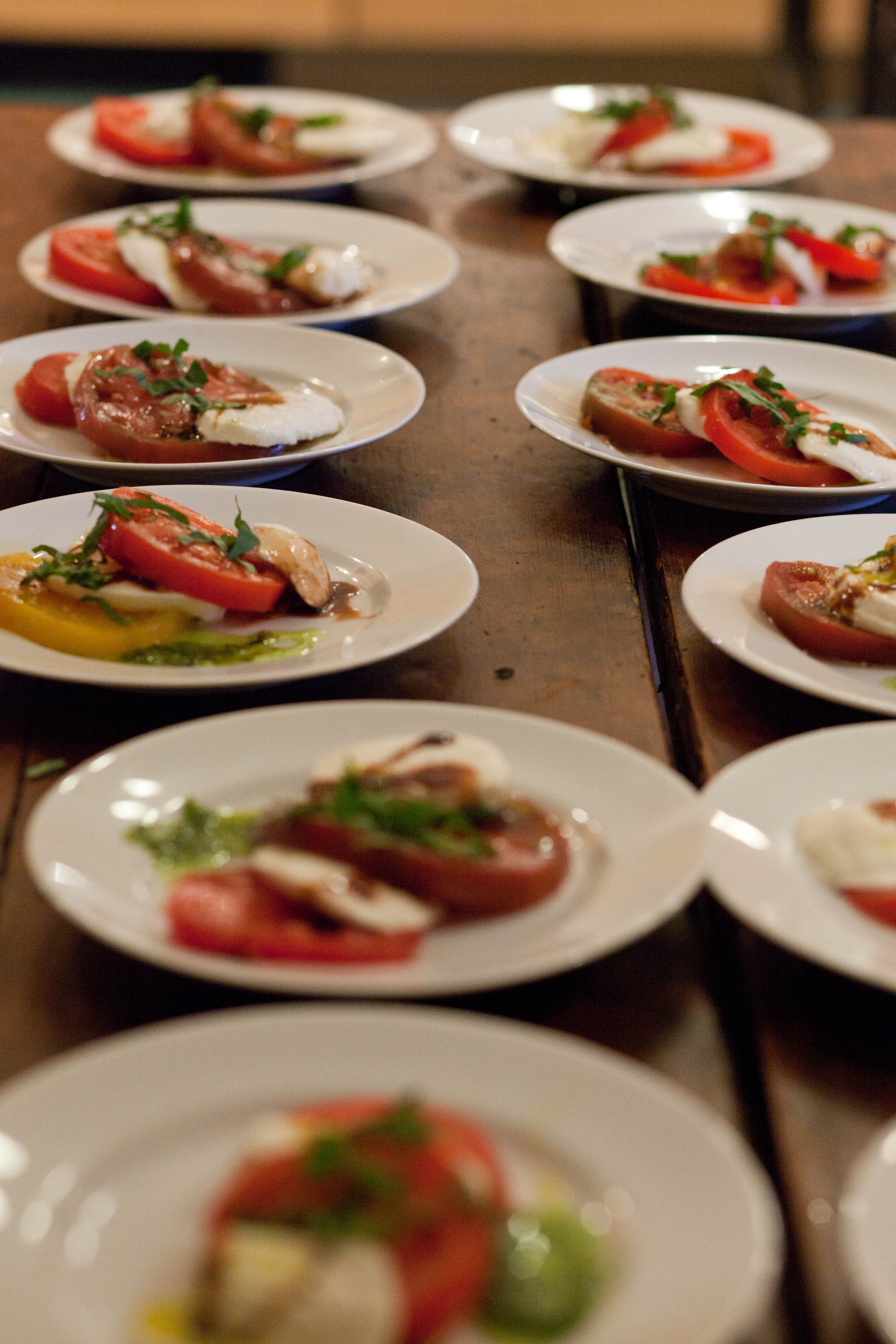a bunch of food on a plate on a table