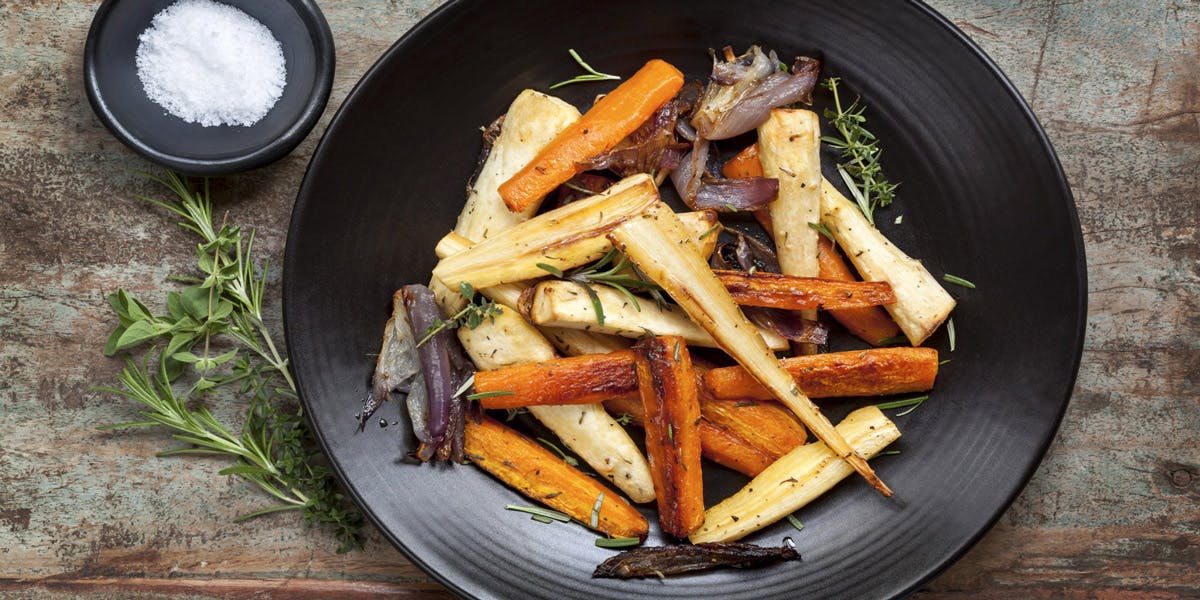 Plated parsnips and carrots