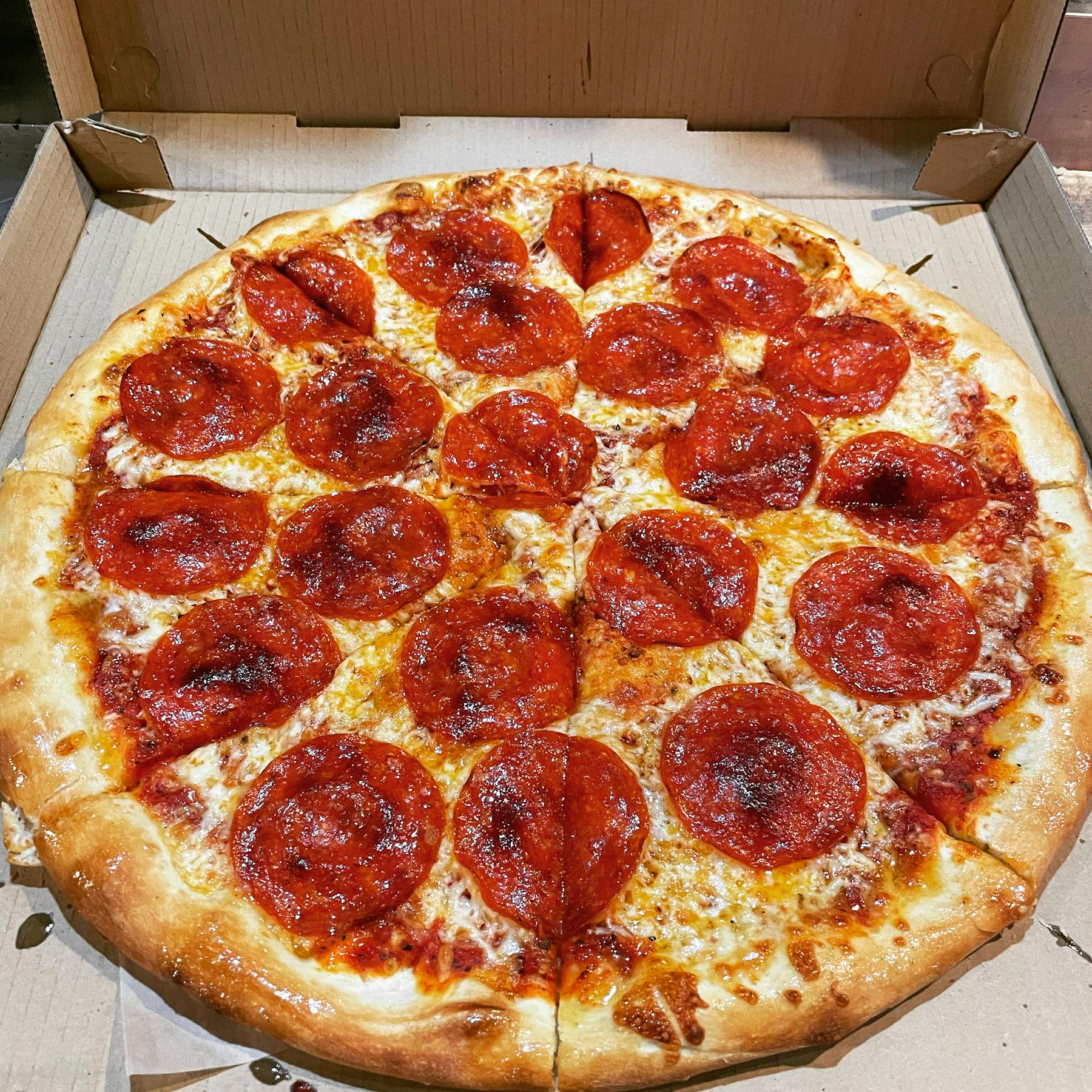 a large pepperoni pizza