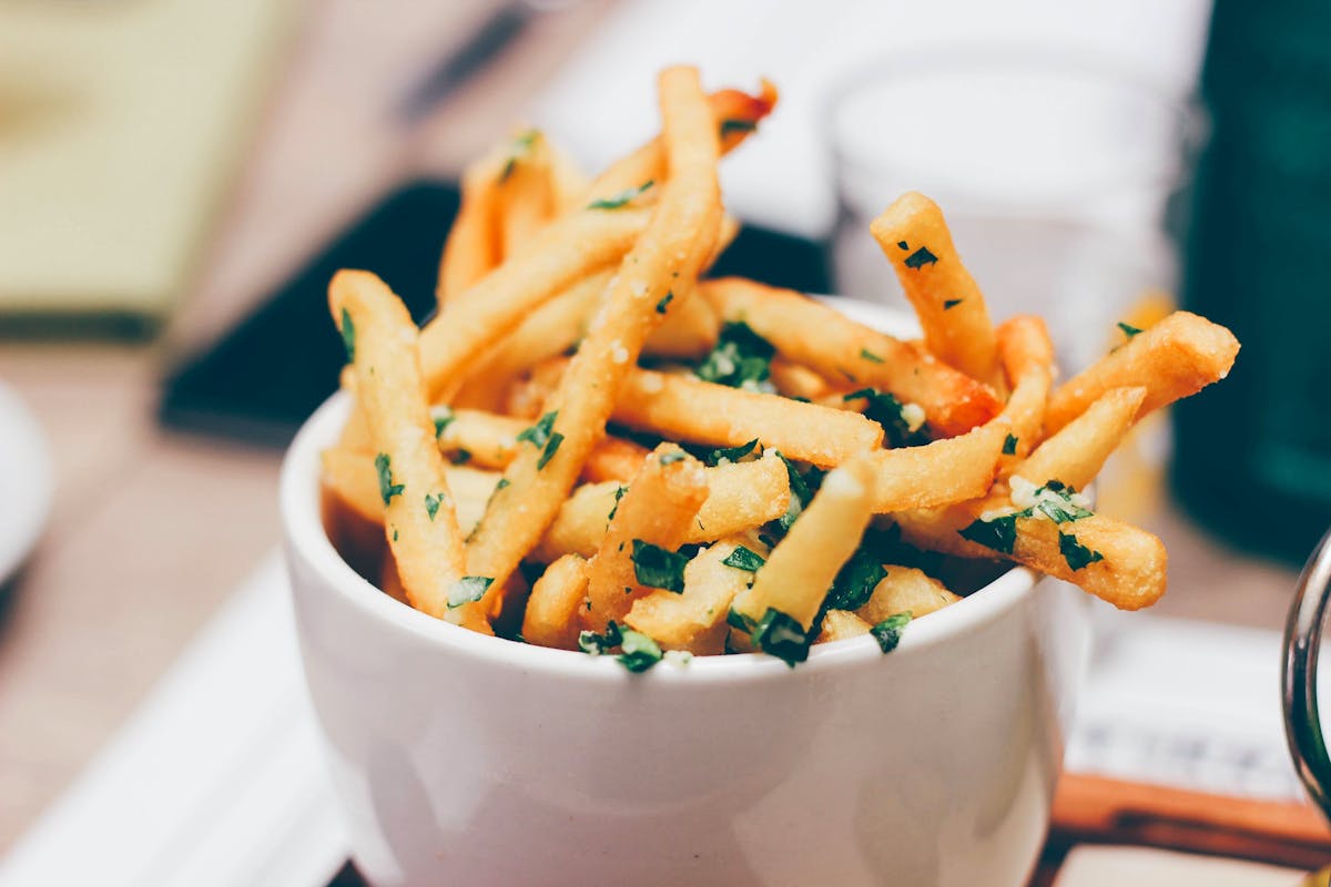 a bowl of french fries