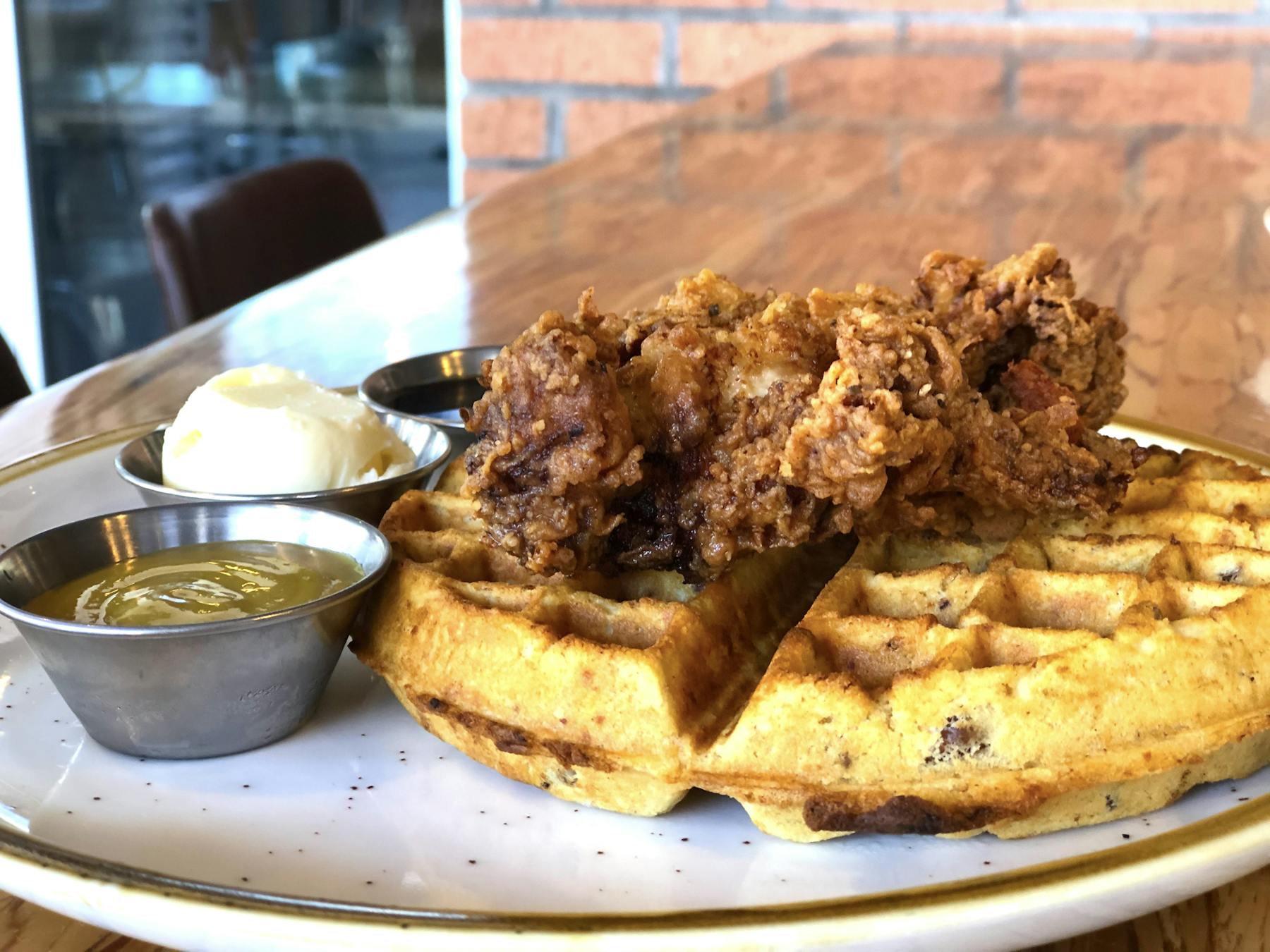 a plate of food on a table