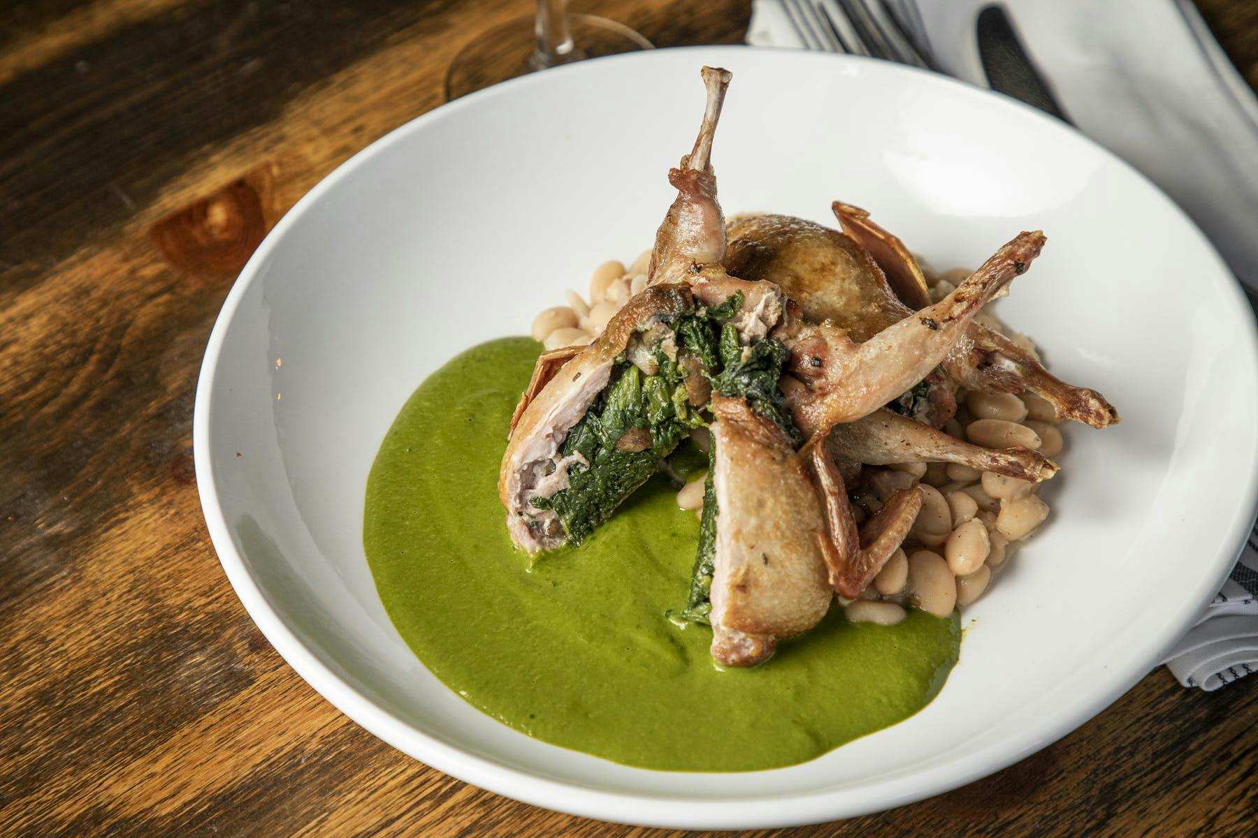 a plate of chicken on a table