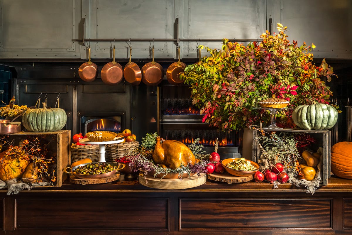a display of thanksgiving dishes