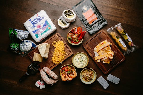 a bunch of food on a table