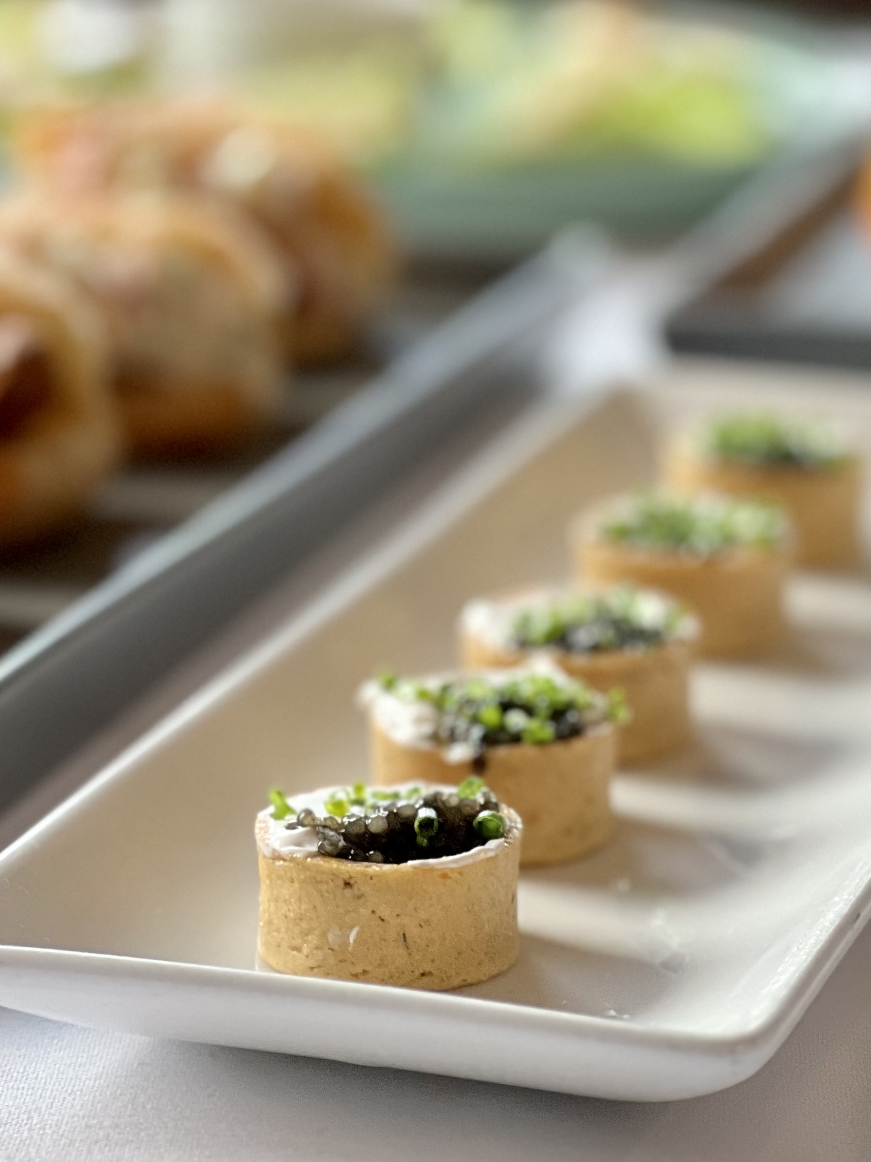 a close up of a tray of food