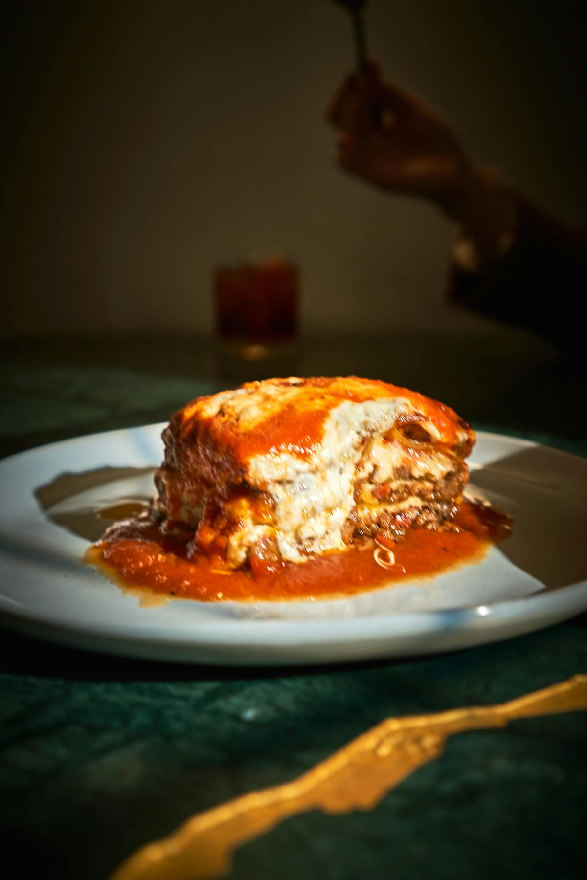 a plate of food with a fork