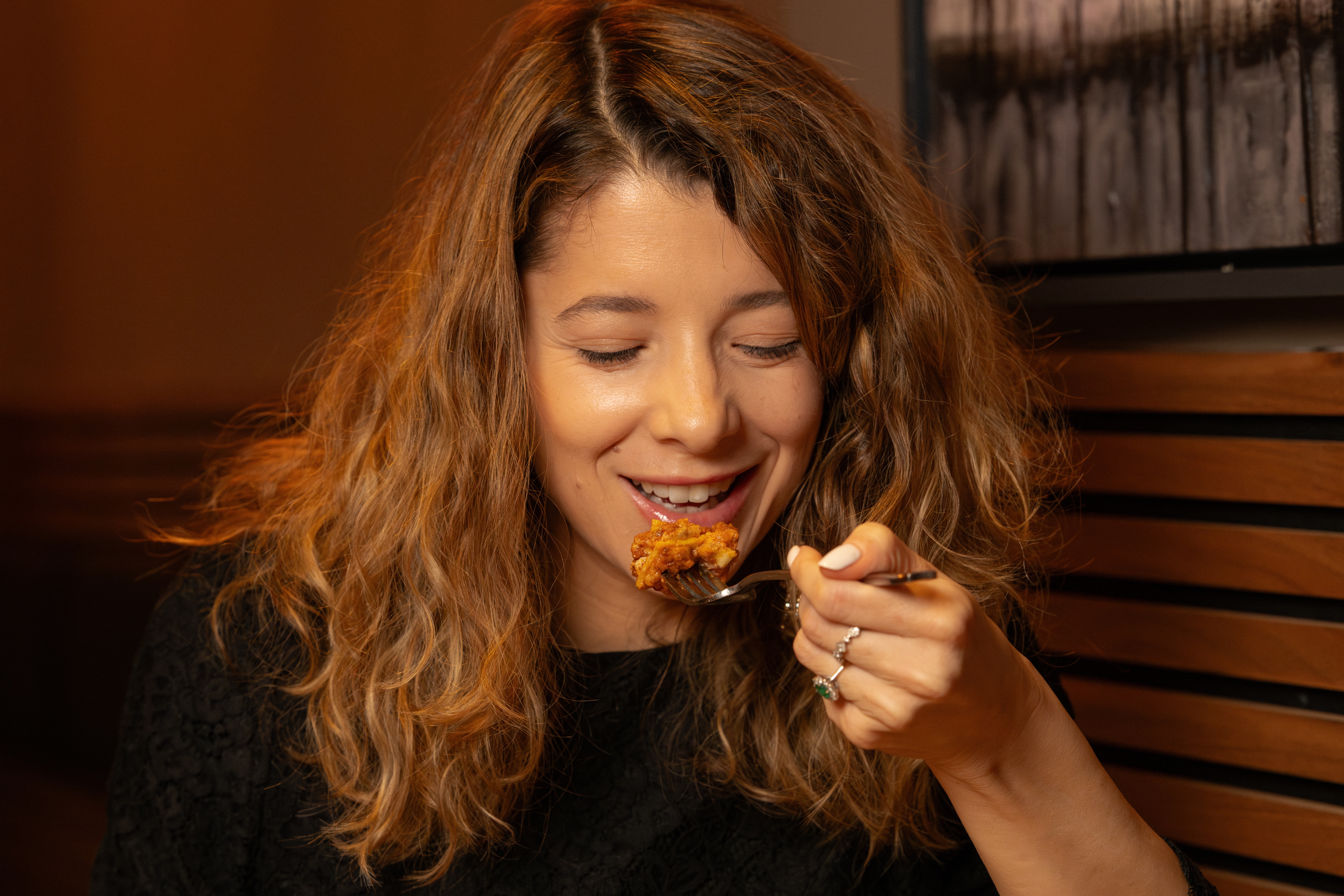 a person eating food