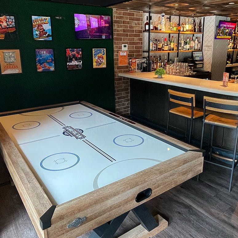 a group of people playing a video game