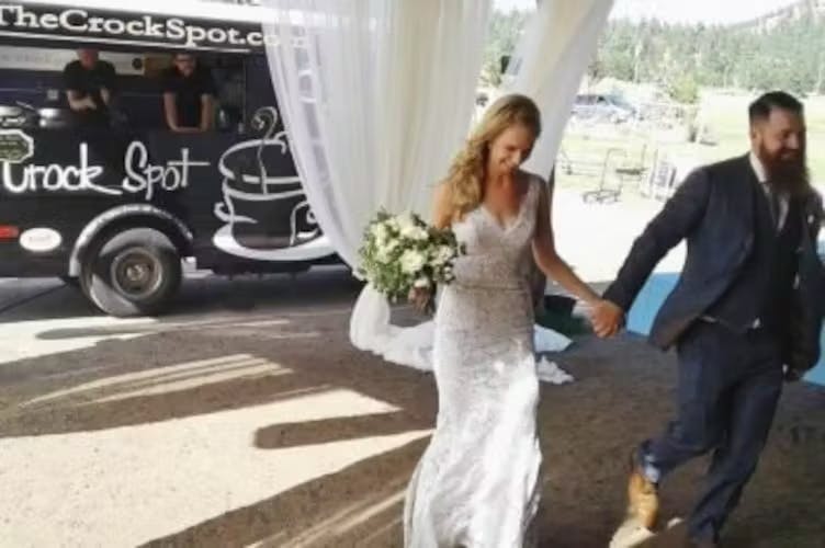 Wedding couple just married