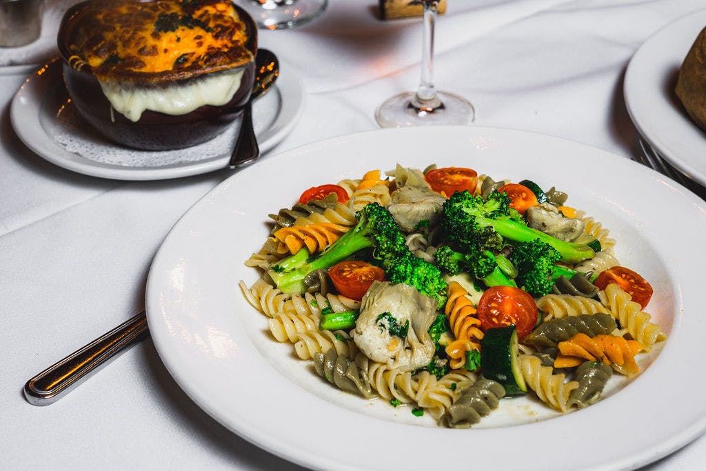 a plate of food on a table