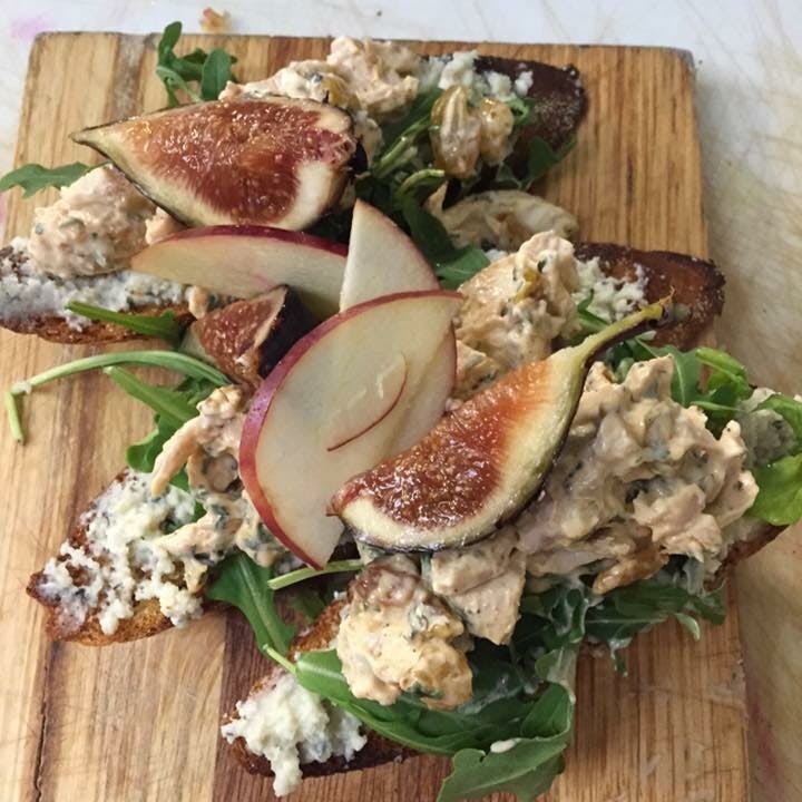 food on a wooden cutting board
