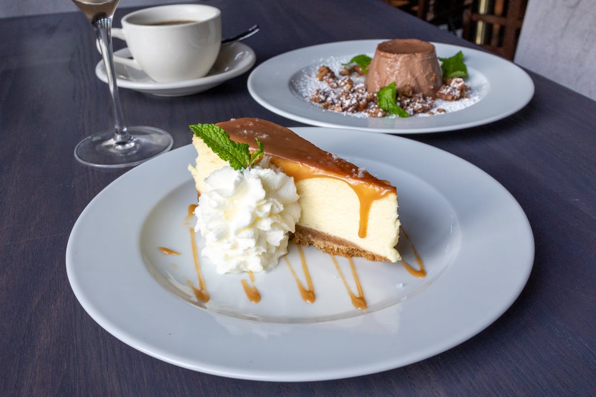 Cheesecake on table